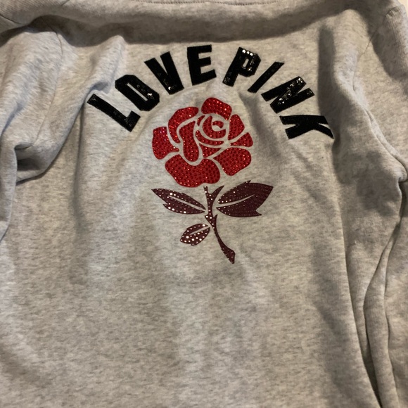 Gray hoodie with zipper size small pink brand - Picture 2 of 2